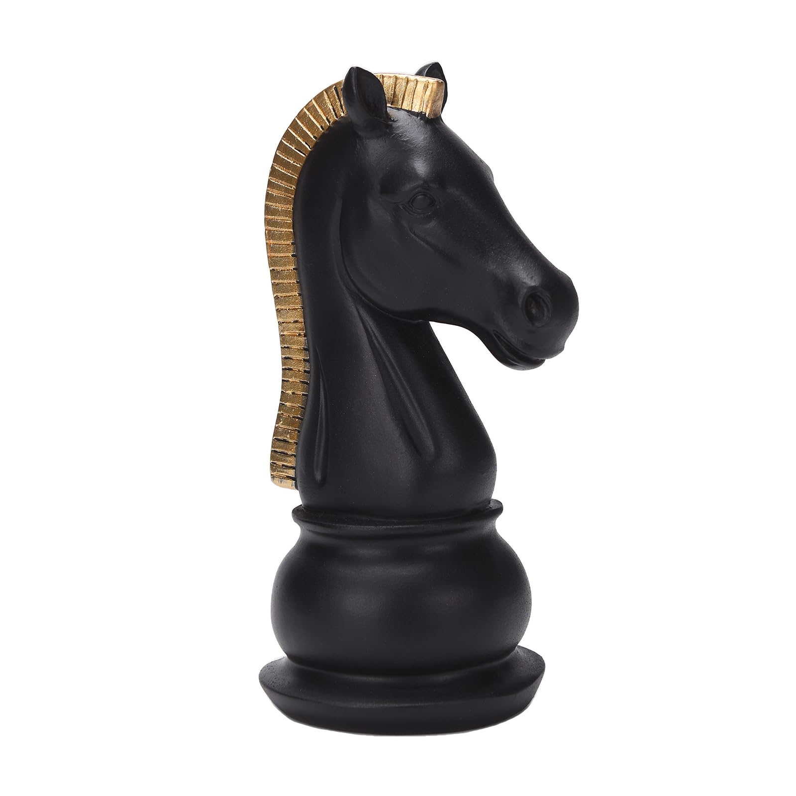 BRABUD Chess Horse Statue Resin 7.6'' Tall Chess Decor Piece Knight Sculpture Home Office Study Party Desk Table Cabinet Decoration Black TQGJBS639