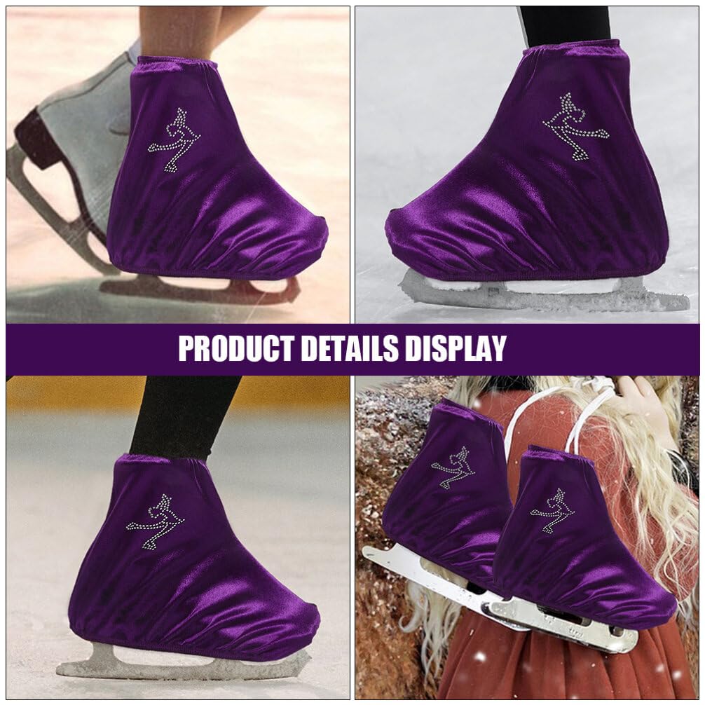 Happyyami Fundas para Patines De Hielo Elásticas Cubiertas De Poliéster para Botas De Hockey Y Patinaje Artístico Niños Y Adultos 7.87X5.90 Pulgadas Protección Ajustable