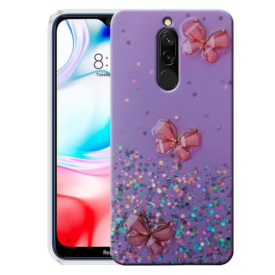 Glitter Redmi 8a Phone Cover In Flipkart Flip Cover Pink Phone