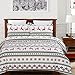 Vaulia Lightweight Microfiber Duvet Cover Set, Printed Reindeer Pattern for Christmas New Year Holidays, Red/Green - Queen 3-Piece Set