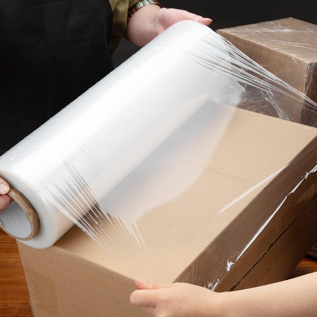 Restaurantware 20" x 6000' Stretch Wrap - 1 Count - Handy Tek Flexible Wrapping Plastic Roll, 80 Gauge, One-Sided Cling - Clear LDPE Plastic Wrap For Packaging, For Wrapping Large Items