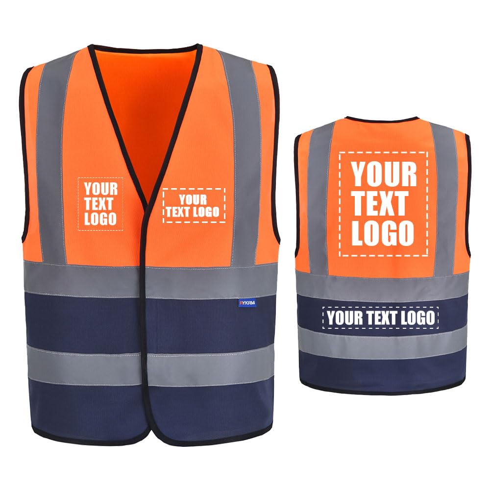 AYKRM Orange Navy XXXL hi vis Reflective Vest High Visibility hi viz vis Executive Waistcoat