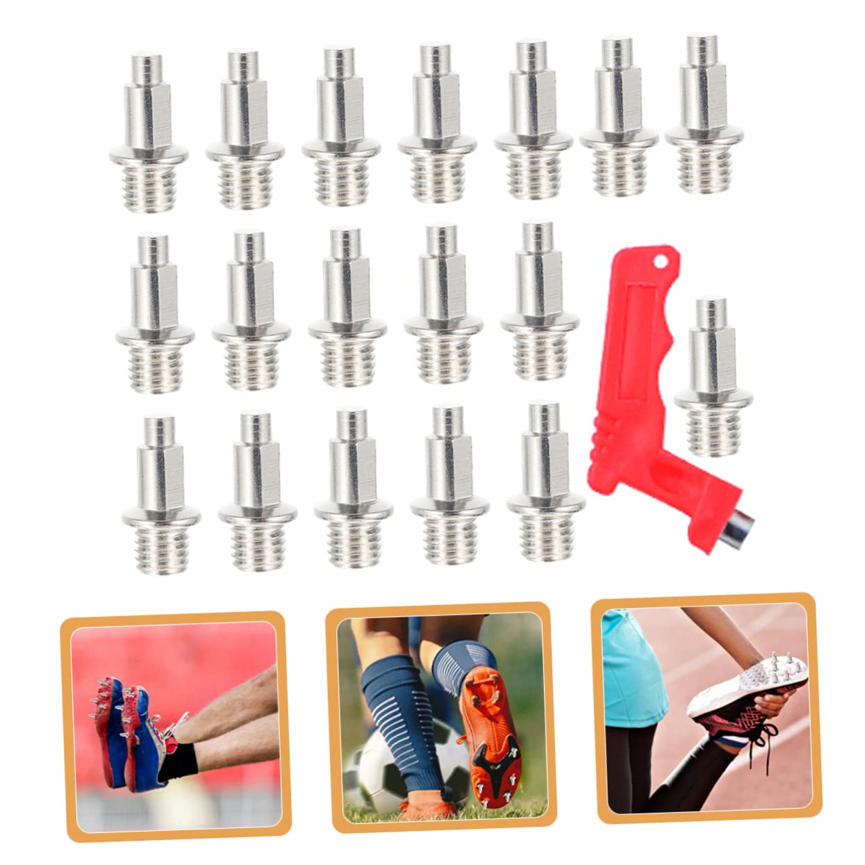 TOVINANNA 3sets Running Shoe Spikes Replaceable Spikes Tool for Jumping and Sprinting Enhanced Grip for Running Shoes for Outdoor Sports