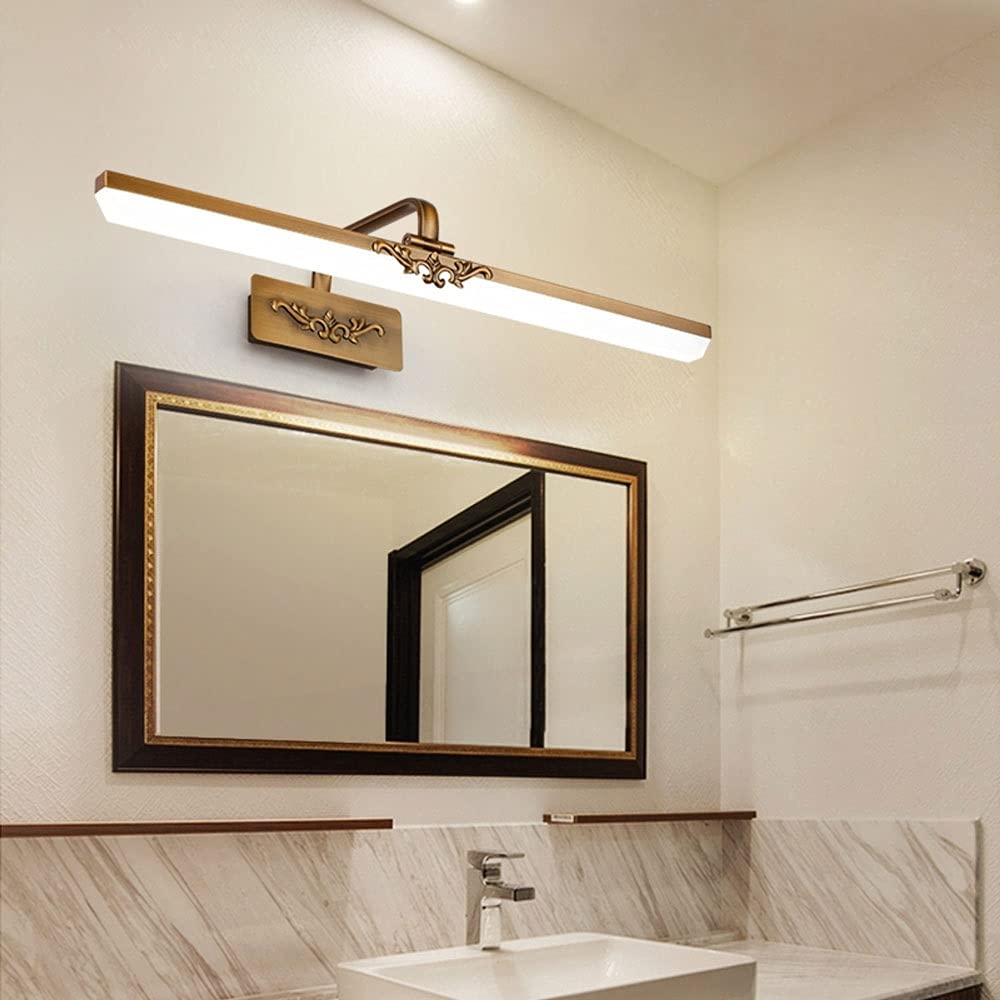 XANAYXWJ lustrzana LED Vintage kinkiet toaletka łazienkowa, oświetlenie obrazu w ramce, oświetlenie toaletki wiejskiej Lustrzane przednie lampy do wanny toaletka toaletka ścienna kinkiet