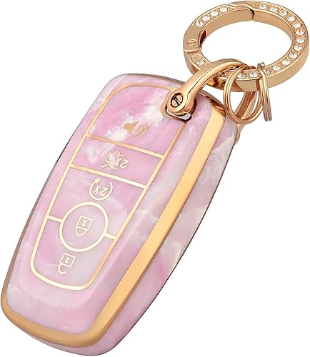 OFFCURVE Funda para llavero de coche compatible con Ford, rosa+llavero disponible en Yaxa Peru