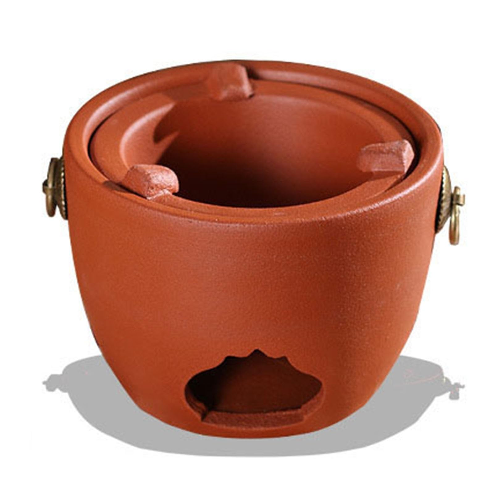 Wngjzzyc One Color Red Clay Charcoal Tea Cooking Stove, Small Clay Grilling Stove, Portable Clay Charcoal Stove, 6.3X4.7in, Elegant Appearance, Ceramic Decorations, For Home