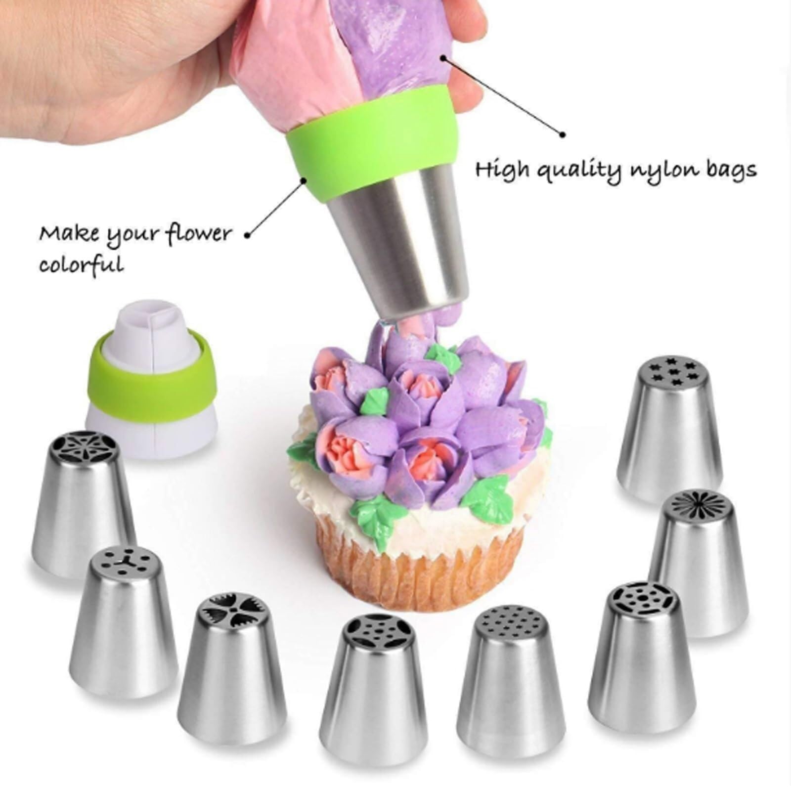 Douille à douille en acier inoxydable pour décoration de gâteau