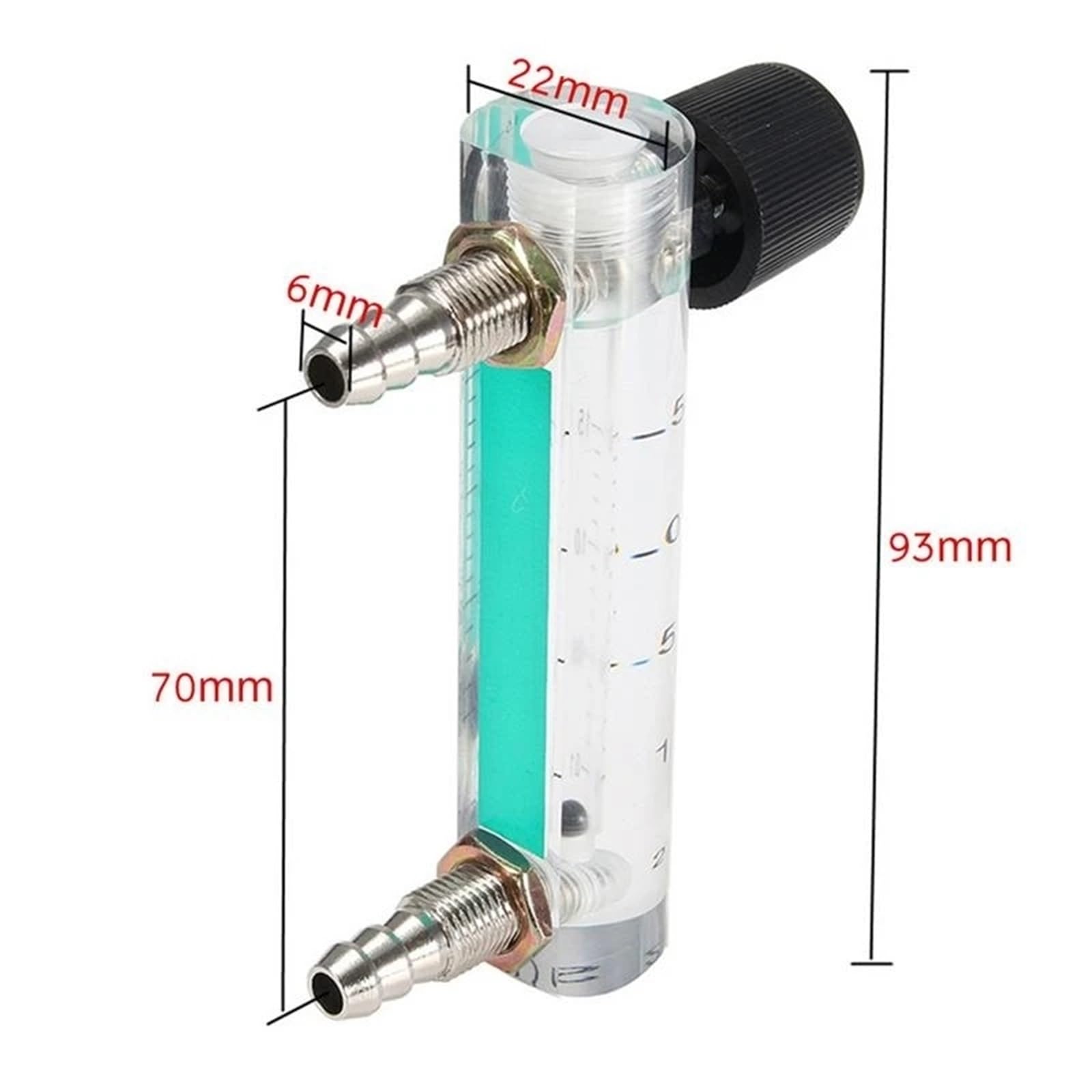 Medidor de Flujo de Aire Regulador de Gas， Medidor de Flujo de Gas de oxígeno y Aire Medidor de Flujo Indicador de Flujo de Contador(110l per Min 116mm)