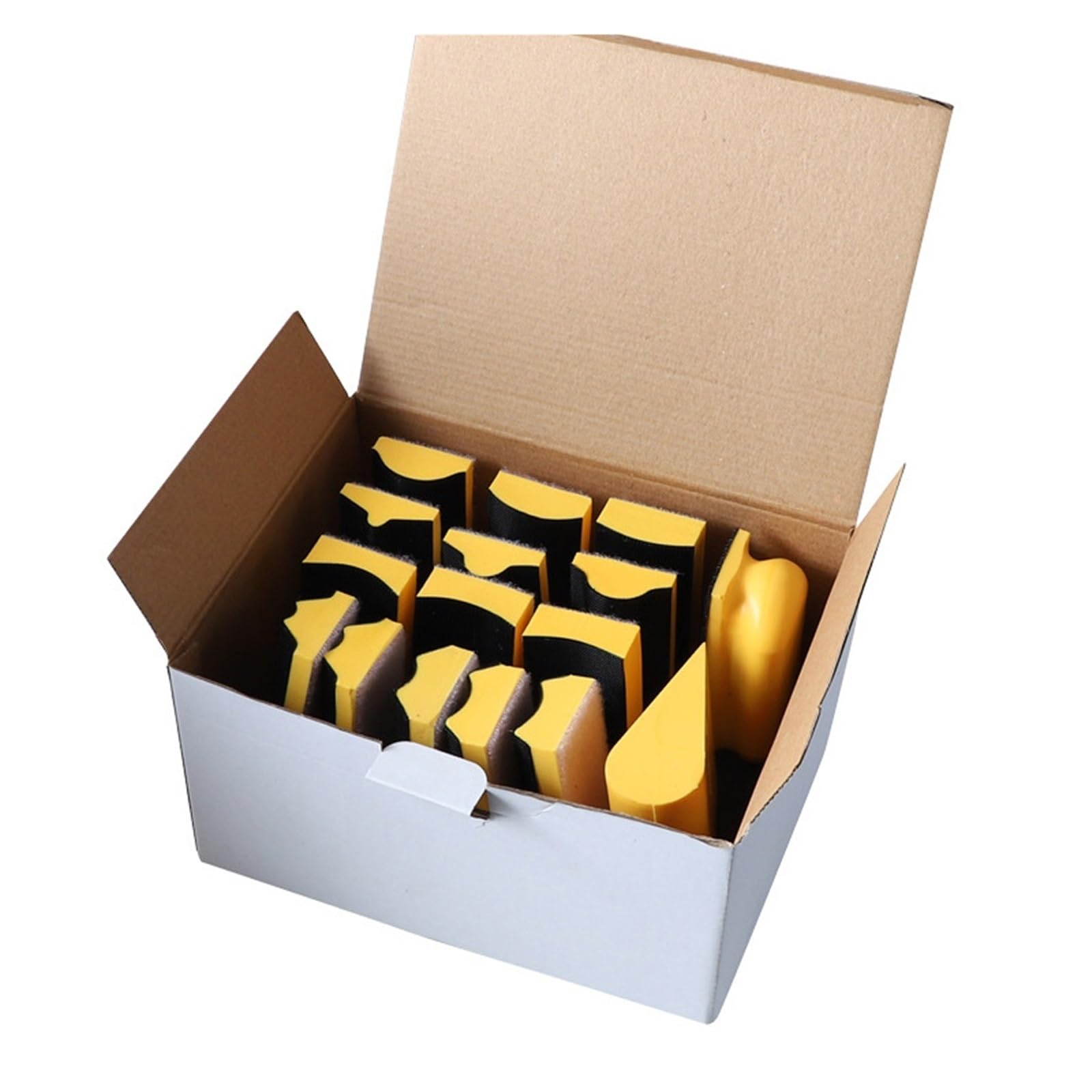 16 piezas de almohadilla de lijado con forma de bloque de lijado manual, disco de lijado, esponja de pulido for papel de lija con gancho y bucle, herramientas abrasivas