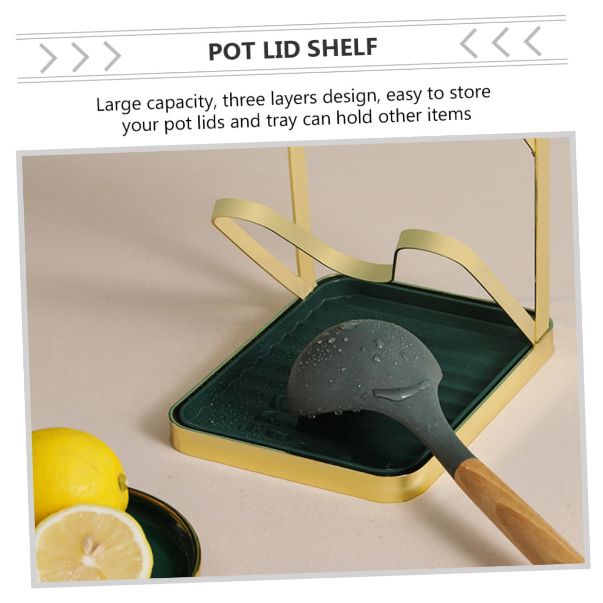1pieza Organizador De Tapas De Cocina De Soporte Estable Para Cubiertas De Olla Almacenamiento Práctico y Moderno Para Utensilios De Cocina