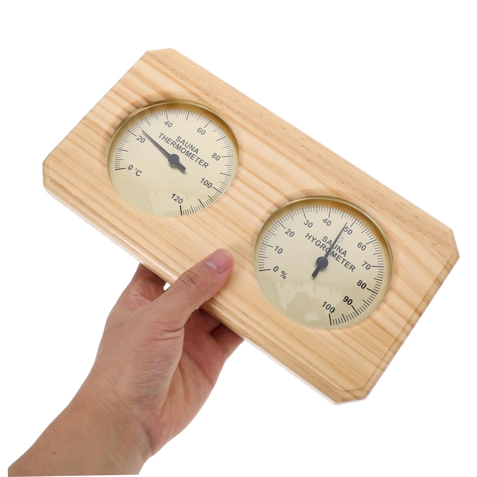 HOMSFOU Holz Sauna Thermometer Hygrometer Präzise Temperatur Und Feuchtigkeitsmessung Für Sauna Und Dampfbad Wandmontage Modernes Design Für Entspannende Wellness-erlebnisse