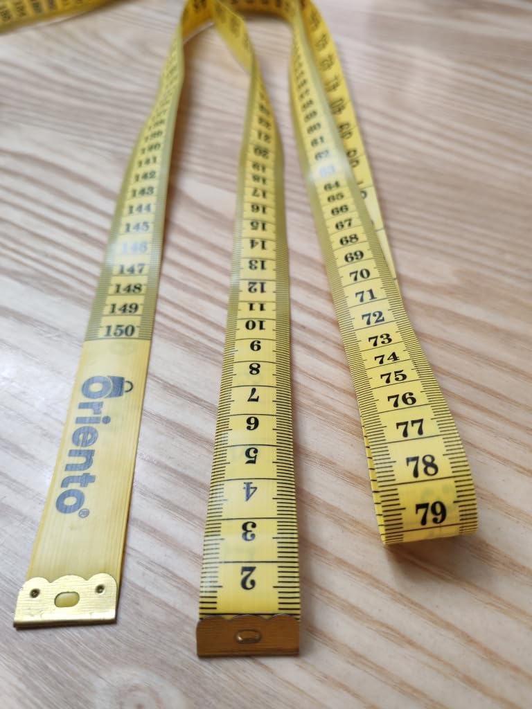 Oriento Cinta Métrica Corporal 150 cm/60 pulgadas – Metro de Costura Flexible a Doble Cara para Medidas Corporales, Sastrería, Pérdida de Peso y Manualidades – Cinta para Medir Cuerpo - Amarillo