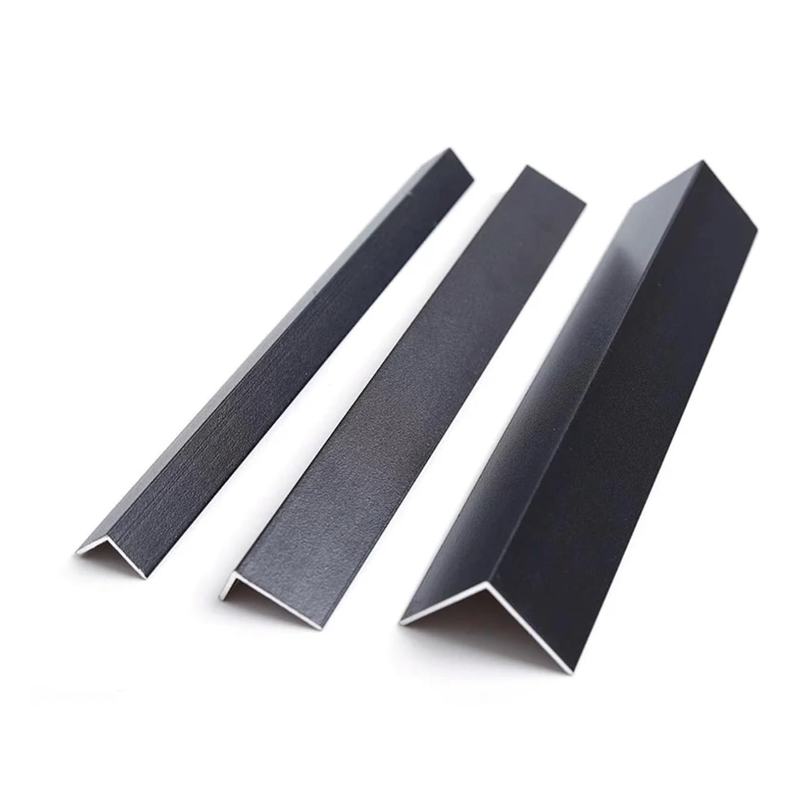 2 pezzi 6063 nero angolo retto a forma di L lunghezza 495 mm lega di alluminio profilo triangolare materiali decorativi(20x20x1mm 2pcs-495mm)