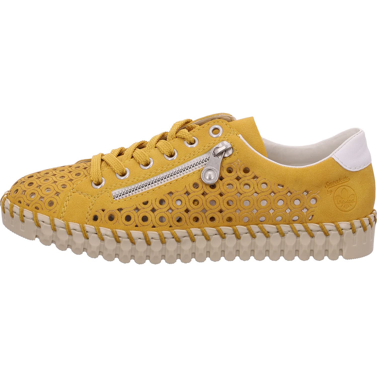 Rieker Women's N19c8 Sneaker, Yellow 68, 3.5 UK
