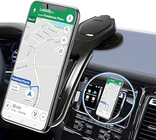 SACAR Mobile Car Holder Clip On Dashboard Mobile Car Holder Suitable For All Phones And Cars - Black