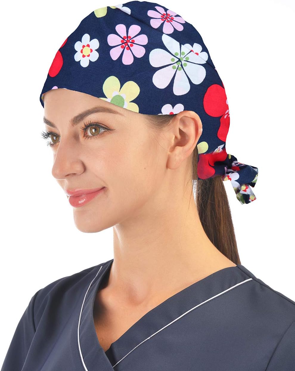 Kousenpu Adjustable Working Cap,Elastic Tie-Back Scrub Cap, Unisex, One Size Multiple Color - Image 4