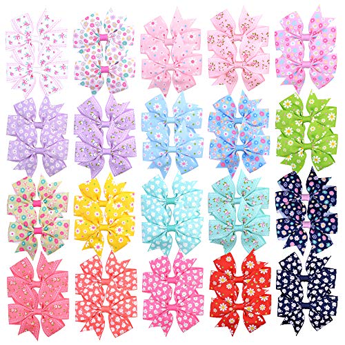 40Pcs 3 Inch Hair Bows For Girls Grosgrain Ribbon Toddler Hair Accessories With Alligator Clip Bow For Toddler Girls Baby Kids Teens In Pairs #TOP24