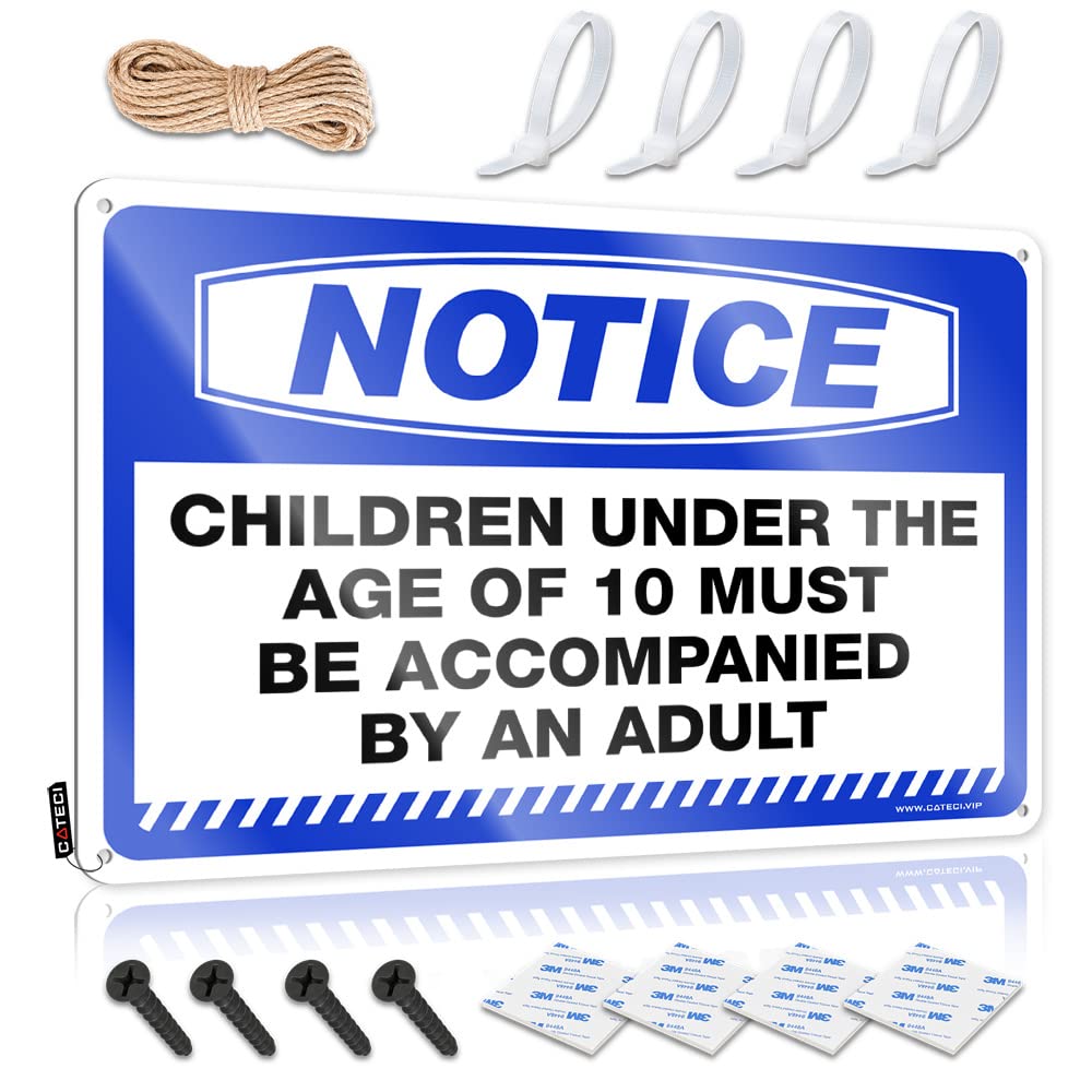 KLIMORA Bath Towels Set Notice Children Under The Age Of 10 Must Be Accompanied By An Adult Tin Sign Bath Towels Set Shower Towels Microfiber Towels(30X40CM)