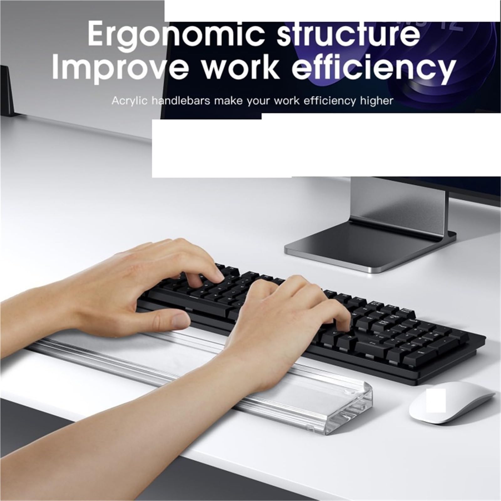 Reposamuñecas para Teclado Keyboard Wrist Rest Ergonomic Palm Computer Non-Slip Base Pad Suitable For Office Home Gaming Laptop