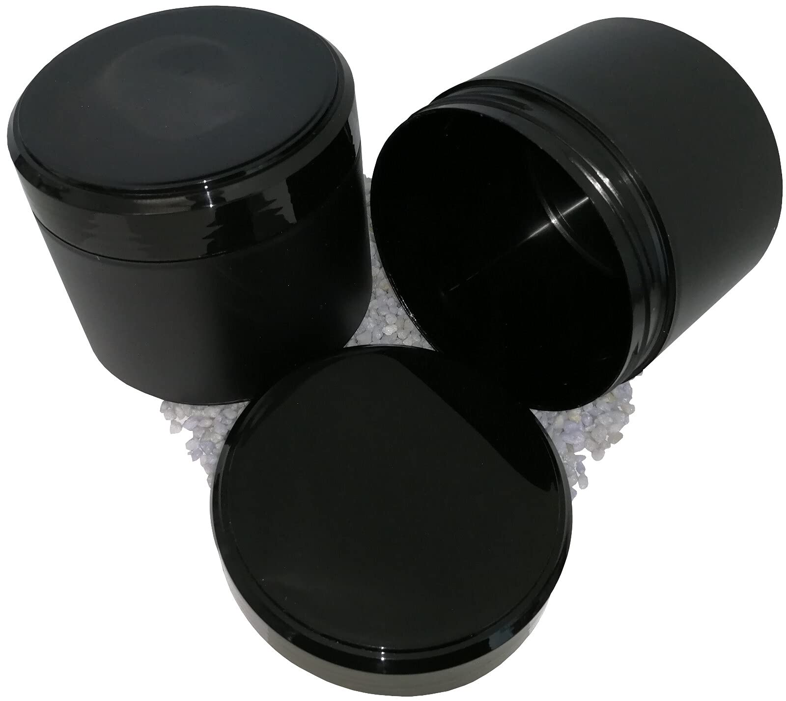 10 Salbendose Kunststoffdosen Cremedosen Schraubdosen mit Schraubdeckel Tabea stapelbar Schwarz 350ml Schraubdose stapelbar
