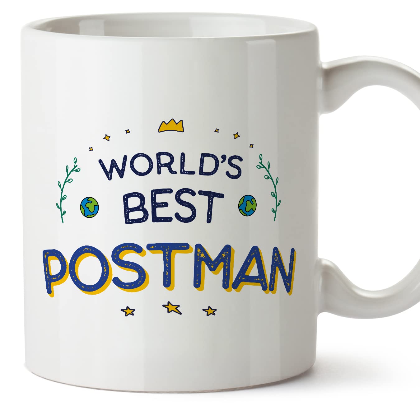 MUGFFINS Postman Man Mug - in English - World's Best - Funny Gift for Colleagues - Ceramic 11oz Mug — image 1