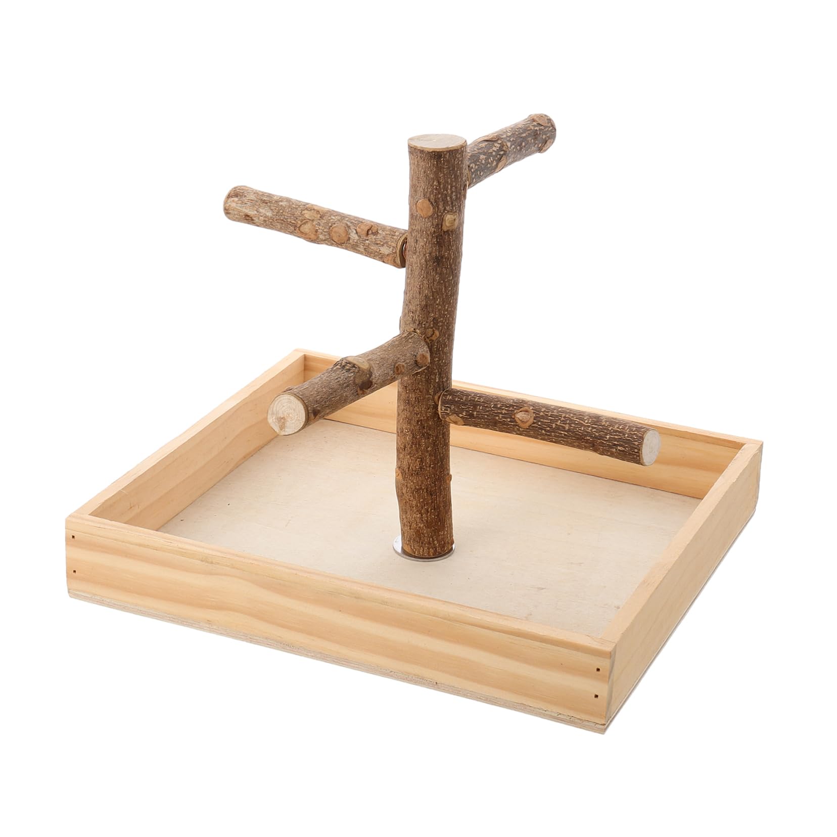 Kisangel Holz Vogel Sitzstangen Spielstand Papageien Spielplatz Kletterstation für Kleine Vögel Wellensittiche Nymphensittiche mit Rutschfester Oberfläche zur Fußmassage und