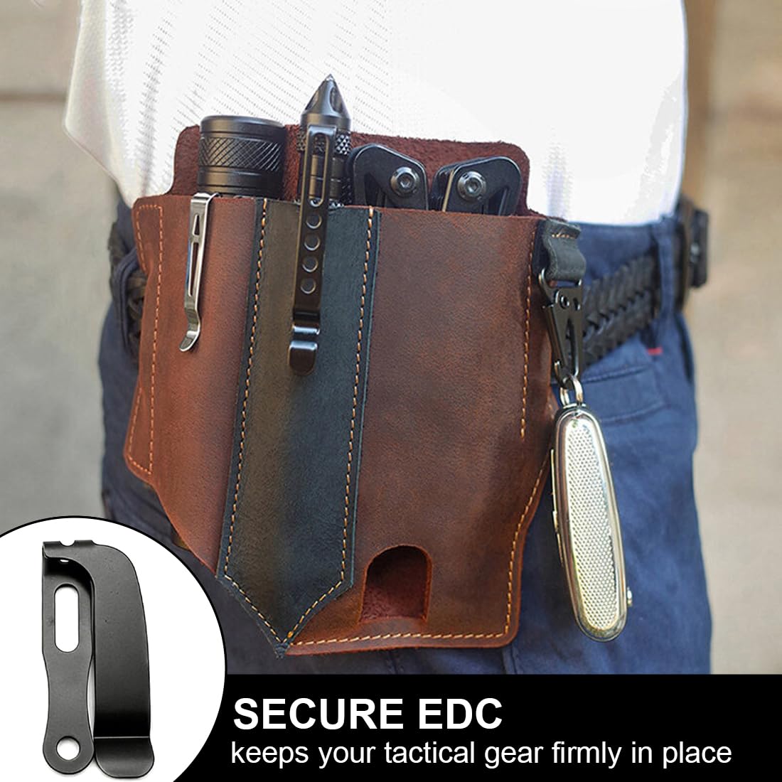 Clips Kydex para Funda de Cuchillo 2 Unidades – Extracción Rápida Ambidiestro para Acceso Táctico EDC, Sujeción Segura en Cinturón