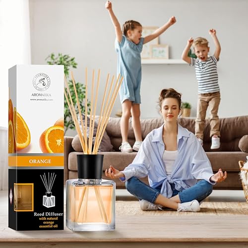 Miniatura 8 de Difusor naranja de 6.8 onzas líquidas Fresh Room Fragancia de larga duración Difusor perfumado de caña Set de regalo difusor Lo mejor para