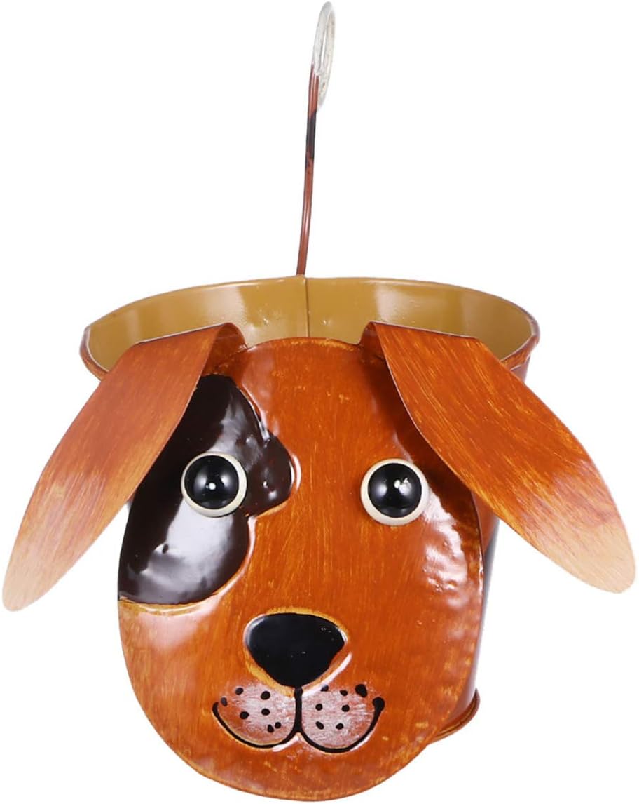 YARNOW Maceta para Perro Macetas Colgantes Maceta de Cubo de Hierro de Metal para Barandilla Valla Balcón Decoración del Hogar Porta Flores con Ganchos Desmontables
