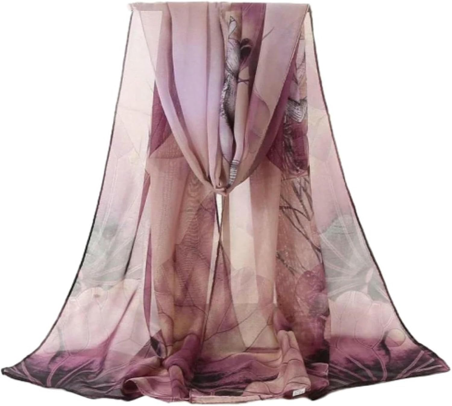 Summer Floral Printed Chiffon Shawl Hijab Sun Protection Long Scarf Ladies Headband
