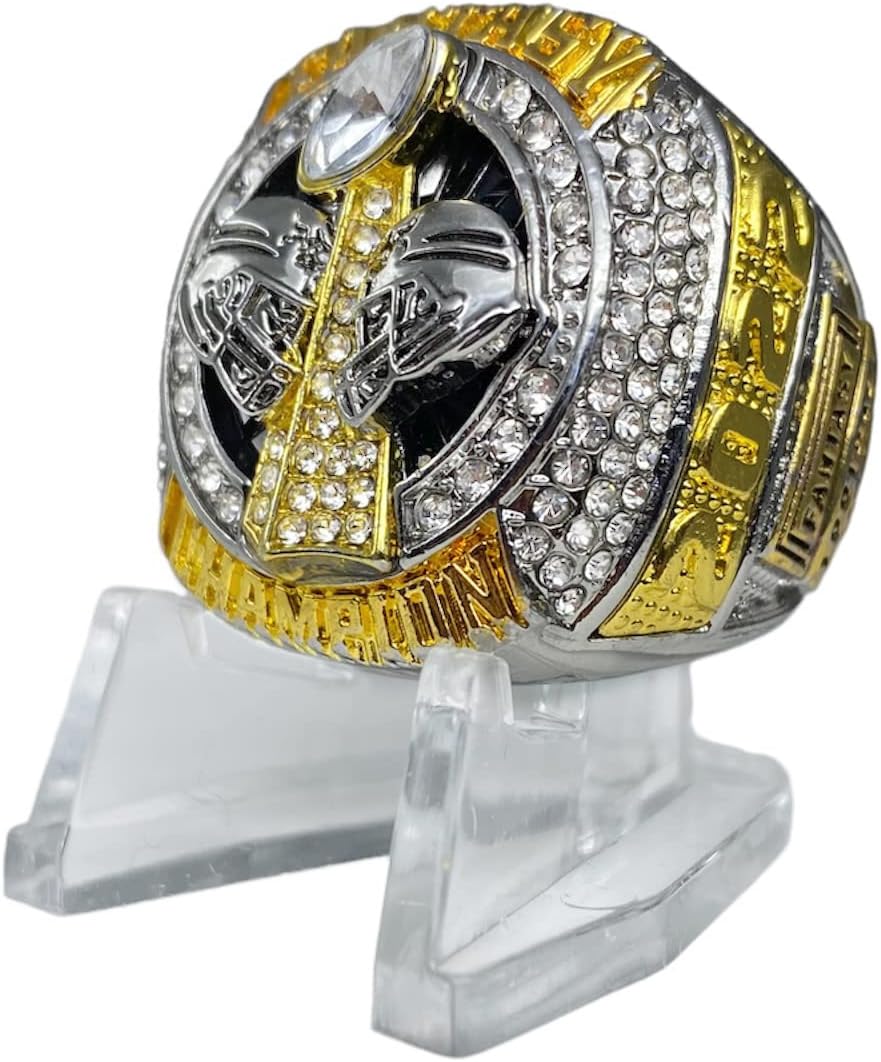 Legacy Rings 2022 Fantasy Football Championship Ring | Premium Silver and Gold Tone Award Trophy for FFL Champion | Stand Included