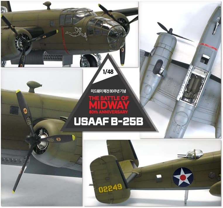 Miniatura 5 de Academy Hobby - Kits de modelos de plástico a escala 148 USAAF B-25B la batalla de Midway 80 aniversario