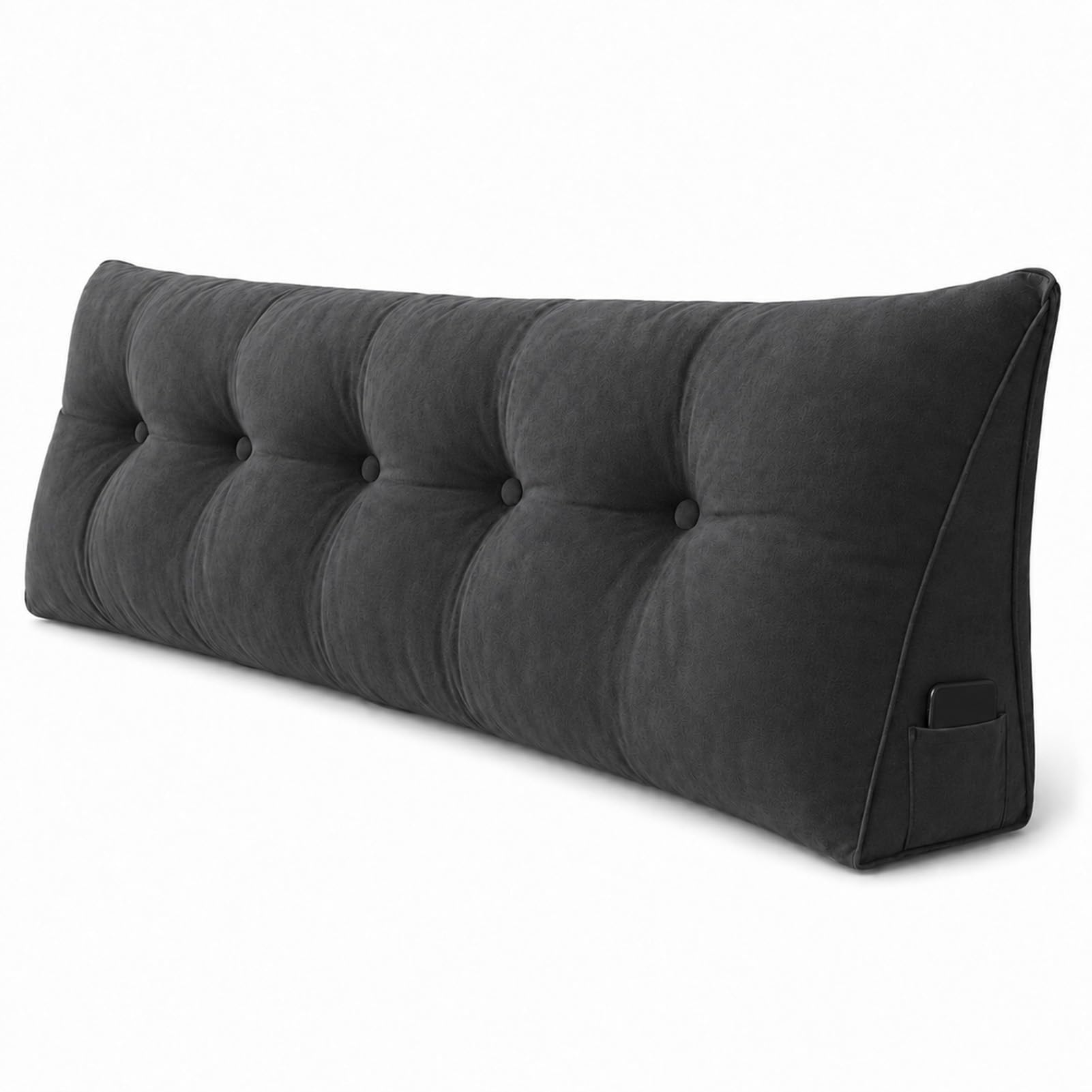 AEHO Cuscino da Lettura Letto Cuscino a Cuneo Triangolare Cuscino Schienale Divano, Morbido Spessore 20cm EPE, 3-in-1 5 Zone Ergonomico per Testata Letto Casa,Grey02,60 * 50 * 20CM