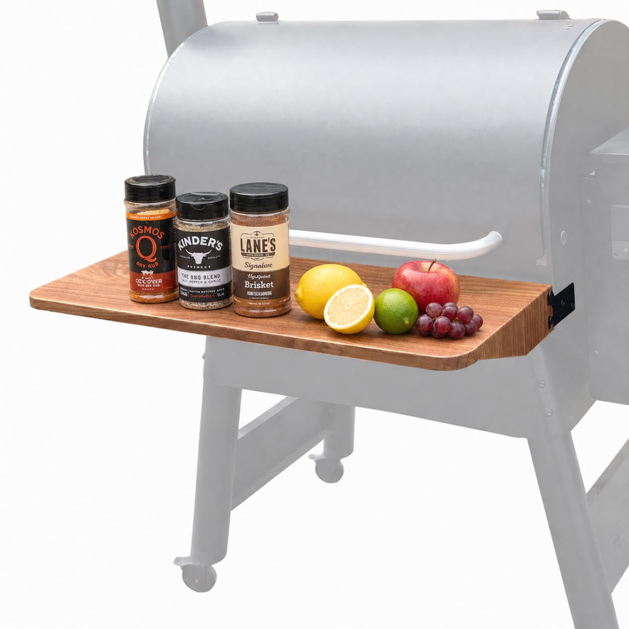 Photo 1 of QuliMetal Foldable Front Shelf for Traeger Pro 780 and Ironwood 885, 32.48" Grill Front Table, BBQ Prep Shelf Accessory, Quality Steel Front Shelf