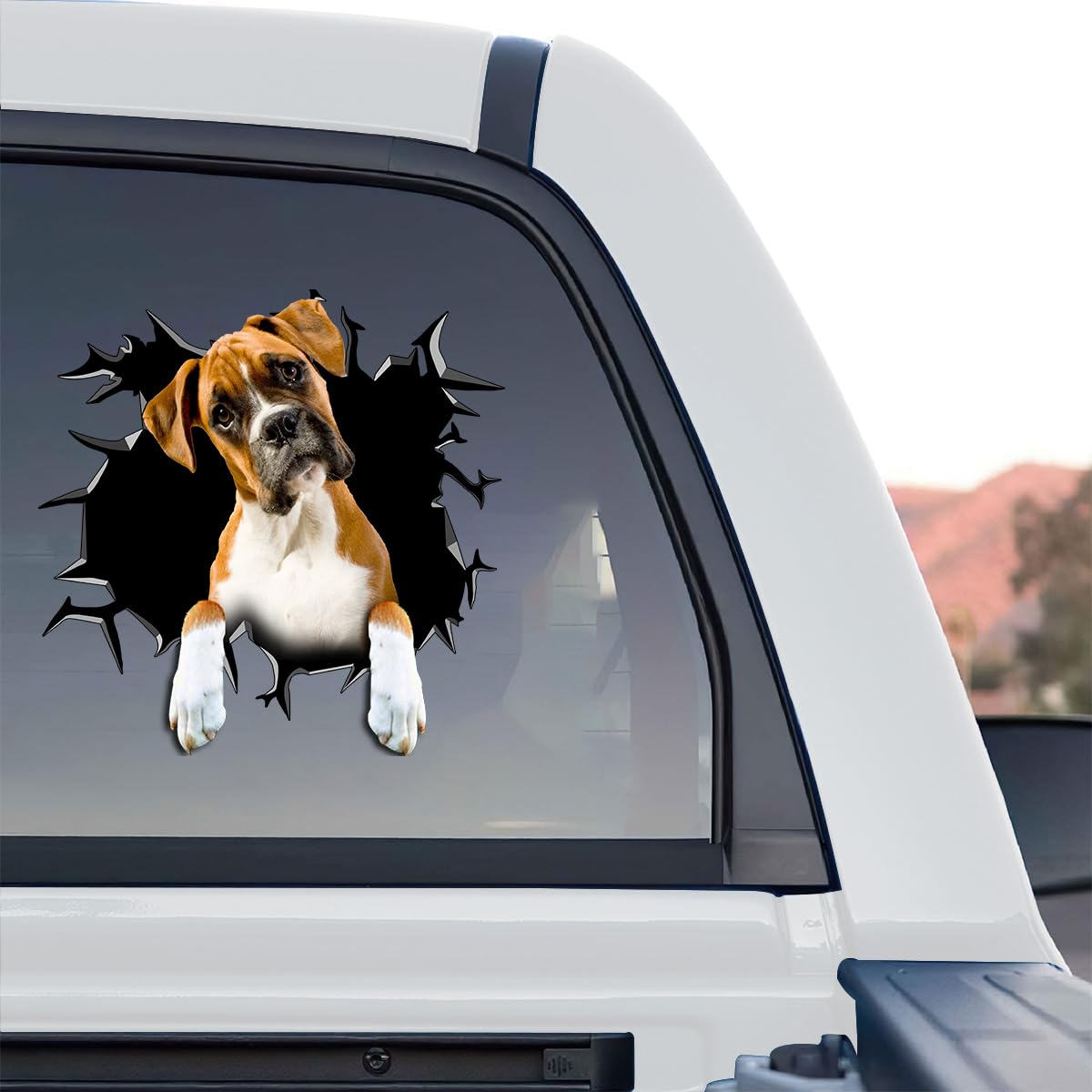 Cute Dog Stickers for Car Window Decals Waterproof Funny Sticker (Boxer Car Stickers)