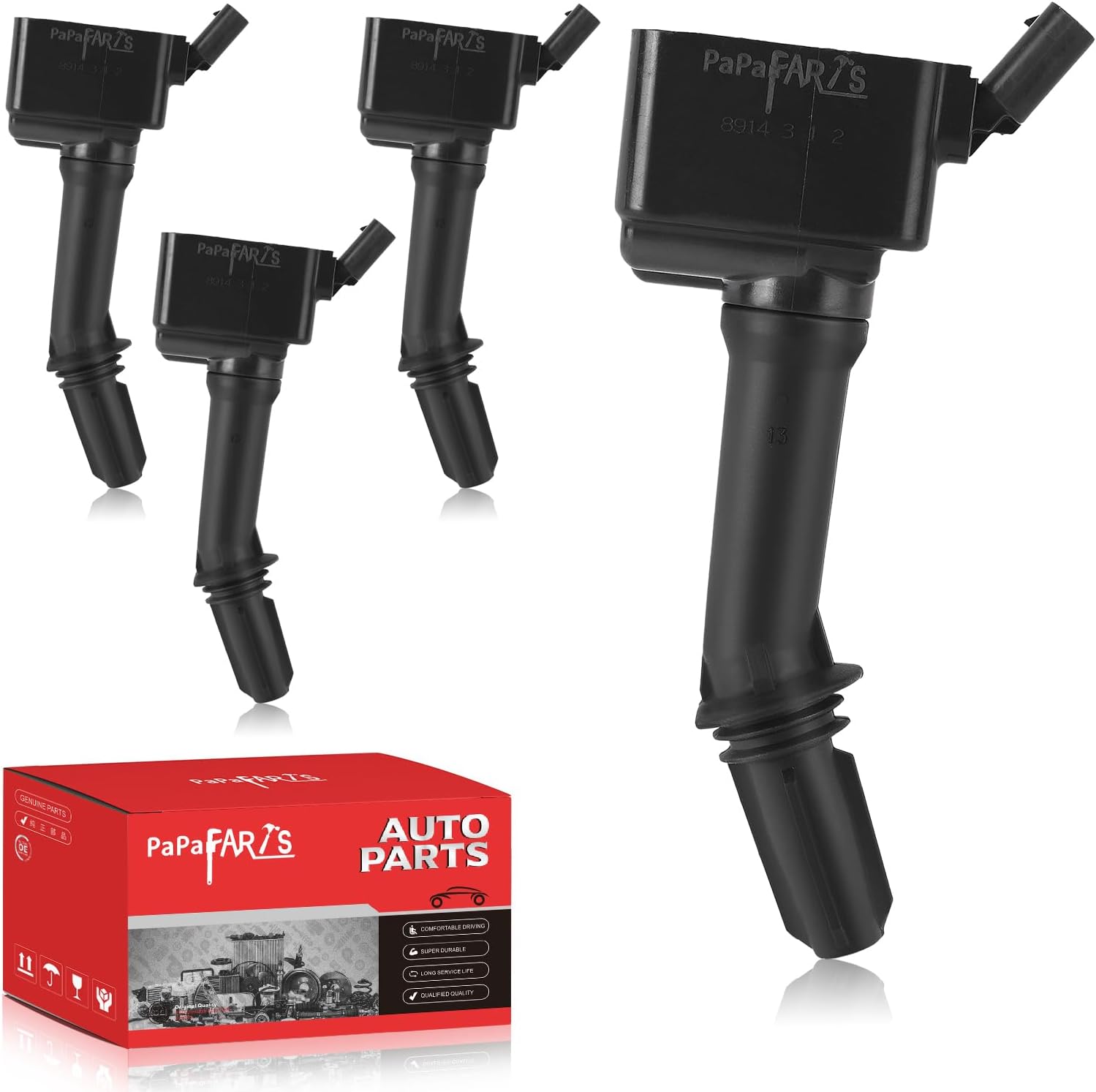 PAPAPARTS Set of 4 Ignition Coil Pack UF802 Compatible with