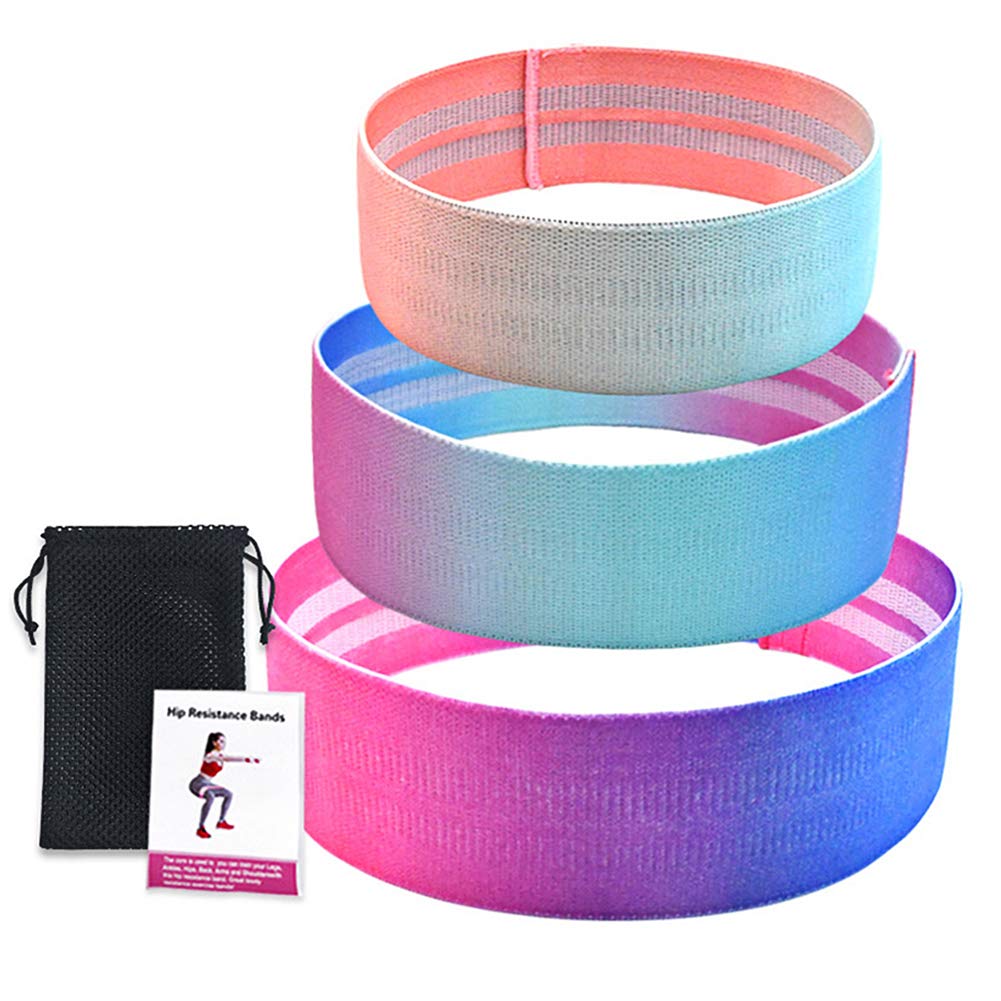 Obling Resistance Bands Exercise Bands, Fabric Workout Bands, Thick Wide Non-Slip Booty Bands Resistance Bands for Legs and Butt, Heavy Resistance Loop Bands for Women/Men(Set 3)