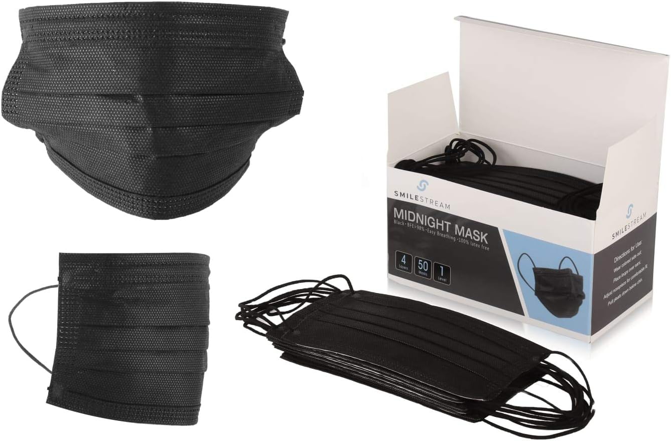 SMILESTREAM 50 Masks, 4 Ply face Masks with Earloop