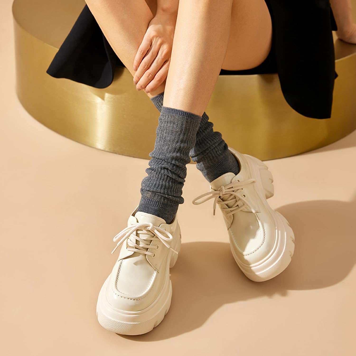 BEAU TODAY Women's Platform Oxfords, Chunky Work Oxford Shoes for Women, Business Casual Leather Shoes Women, Comfortable Non-Slip Round Toe Dressy Shoes - Image 2