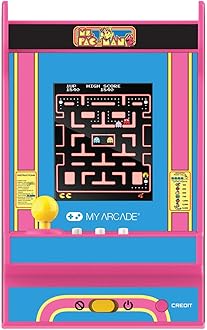 My Arcade Ms. Pac-Man Nano Player - 4.5" Fully Playable Portable Mini Arcade Machine, 2.4" Screen Color Display