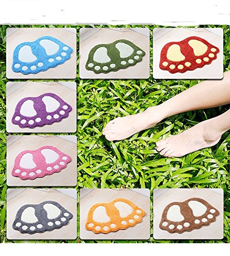 Jian Ya Na Non Slip Bath Toilet Mat Cute Big Feet Bathroom Shower Rugs Shaggy Carpet Absorbent Doormat Floor Mat Living Room Sofa Cushion Foot Pad Rug(19"X26"(48X67Cm), Blue) #TOP6
