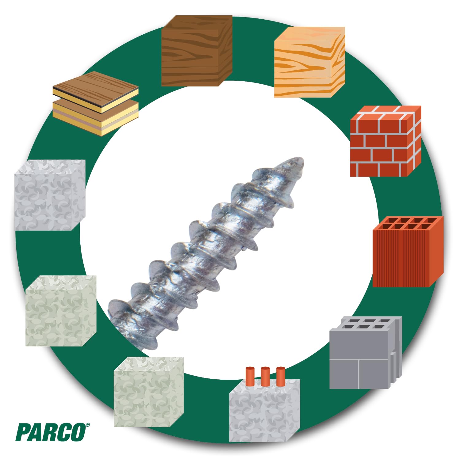 PARCO Vis pour cadre de fenêtre mm - Couleur - Vis de fenêtre galvanisée pour bois, plastique et aluminium - Pour montage sur fenêtre sans chevilles - Pour montage à distance (RAL 9016, 7,5 x 132 mm)