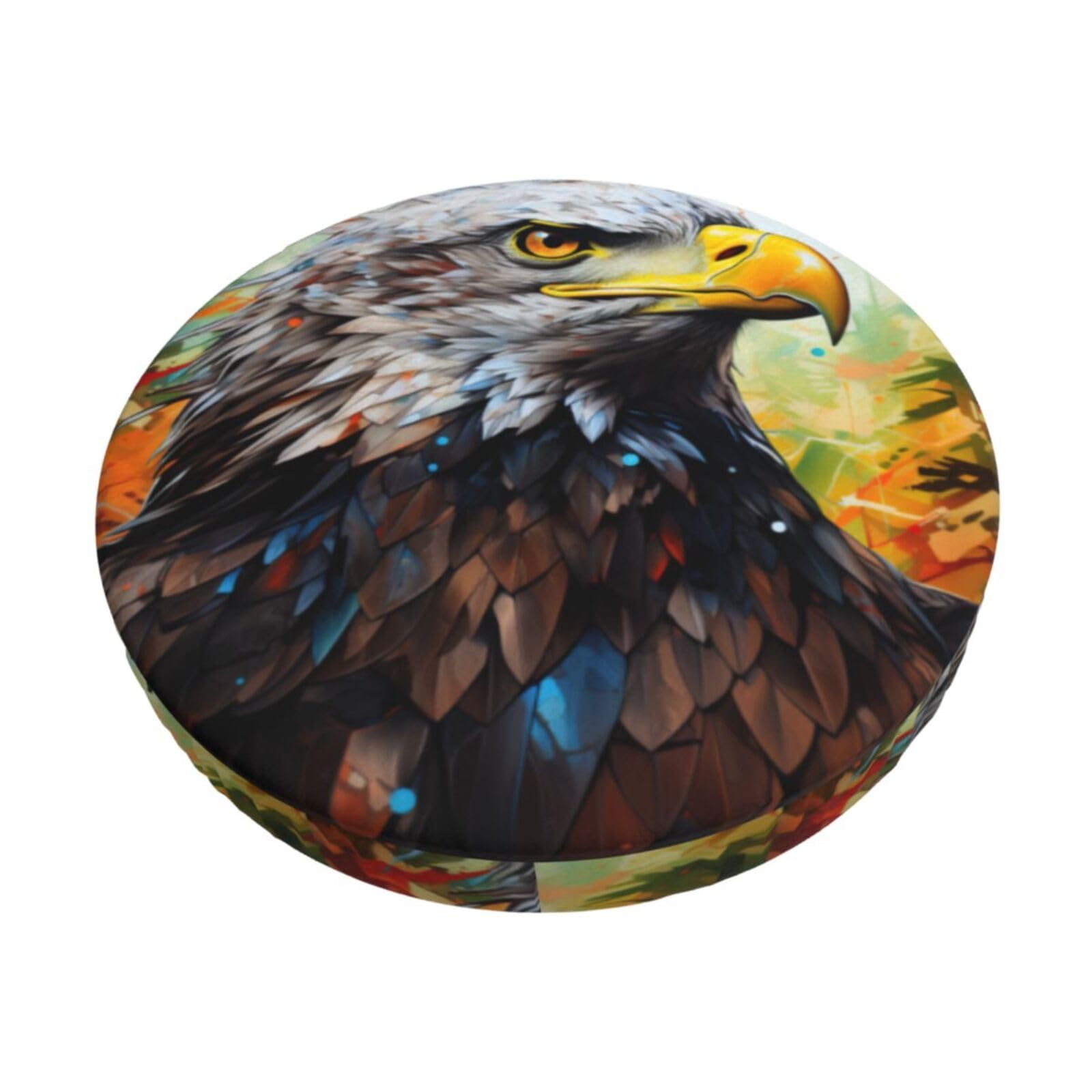 GUCHENP Eagle Print Round Bar Chair Cushion Cover,Washable Chair Protector For Indoor Home Furniture Decor