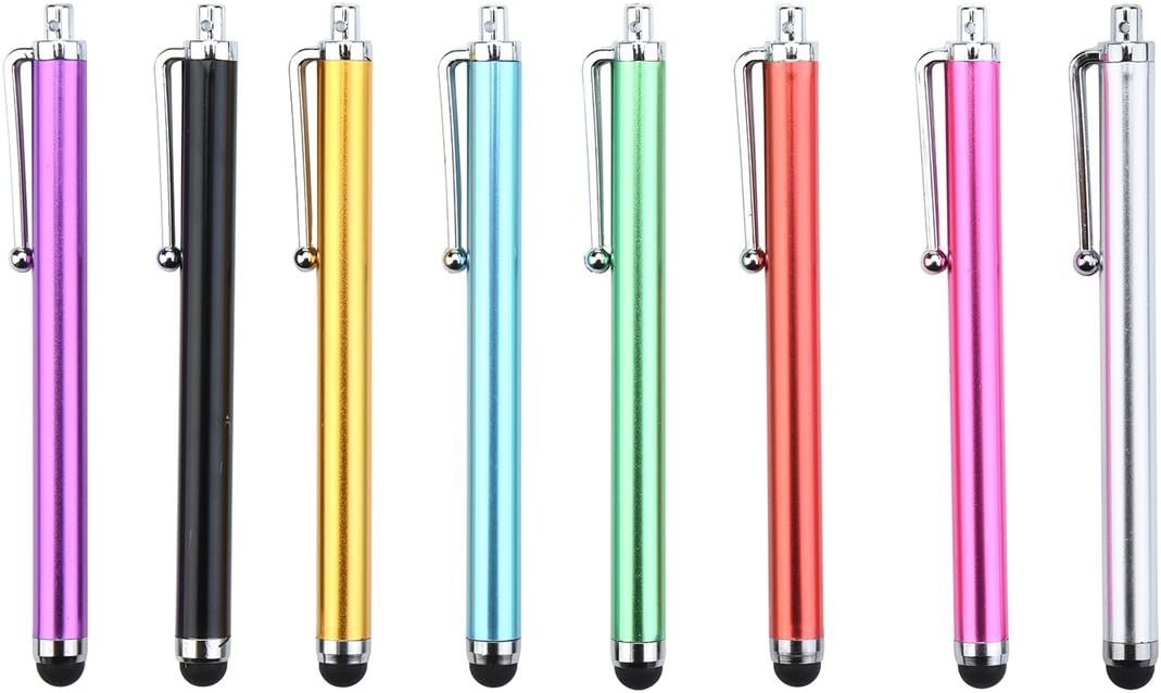 King of Flash Stylus Pen [8 Pack] Universal Capacitive Touch Screen Pens Compatible with iPhone, iPad Mini, iPad Pro, iPad Air, Smartphones, Tablets, Samsung Galaxy Multiple Colors