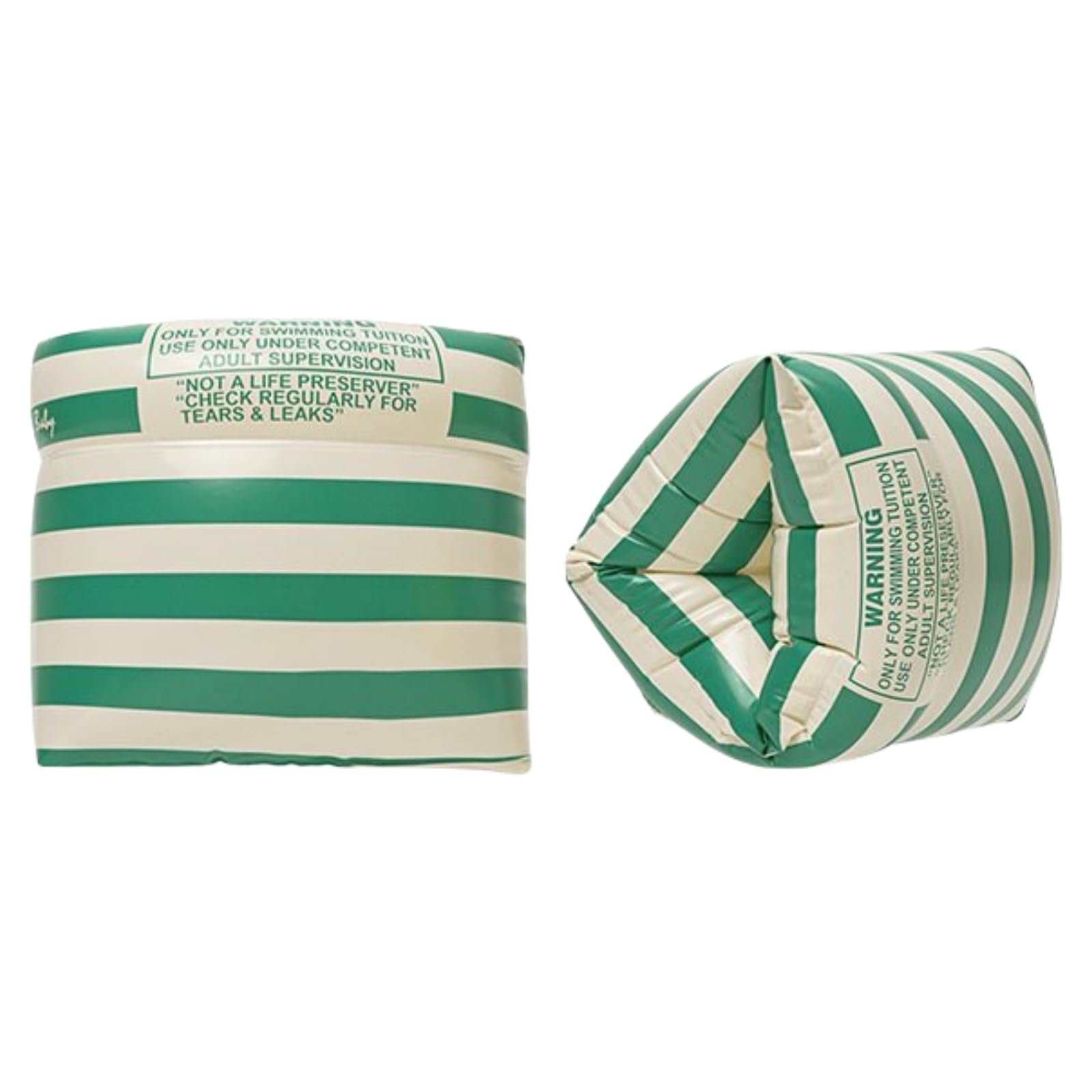 Photo 1 of Arm Floaties for Kids and Adults - Vintage Striped Pool Arm Floats Arm Bands Inflatable Swim Floaties PVC Arm Floaty for Kids 3-5-6-12 Years (Green Stripe)