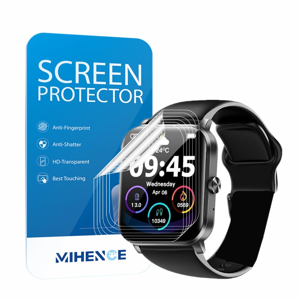 MIHENCEScreen Protector for L70 1.85'' Smartwatch, TPU HD Protective Film Compatible for Jacoosa/QONBINK 1.85'' Smart Watch L70 (6 PCS)