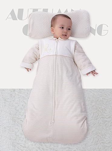 Miniatura 10 de Saco de dormir orgánico para bebé, manta de manga desmontable, grosor moderado, (32-68)