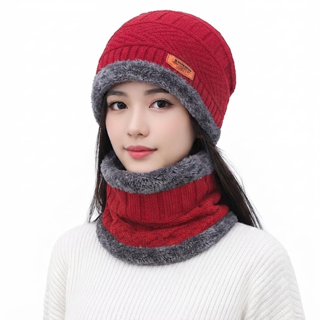 Men/Women Head and Neck Warmer with Warm Woolen Winter Gloves-image-44