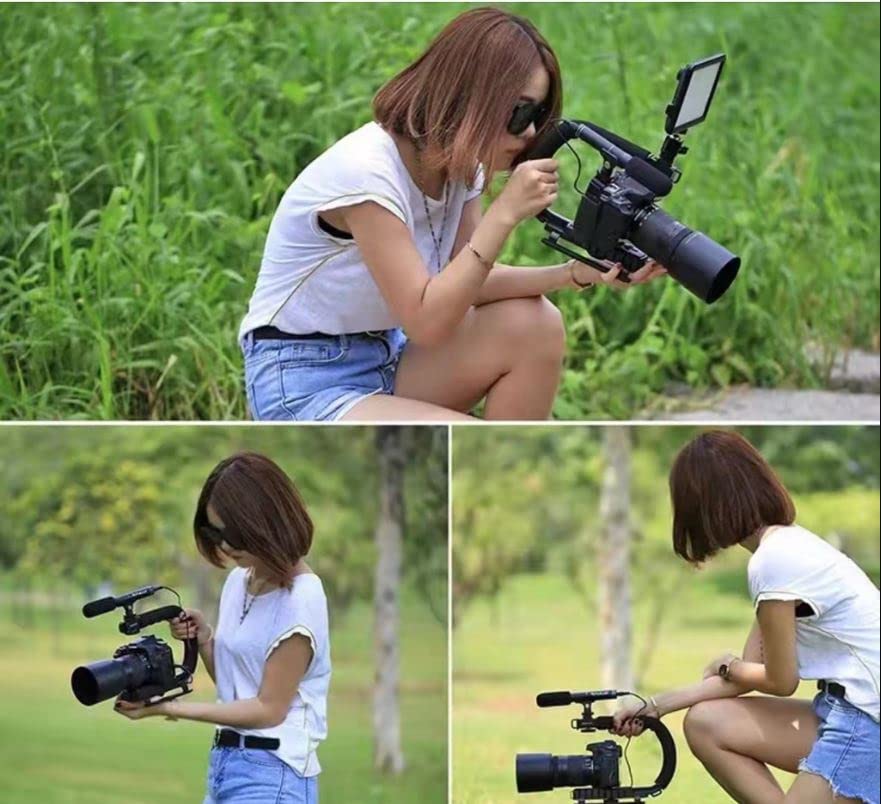 Image of Scizor Stabilizer U-Grip C-Shape Hand Grip Holder Camera Mount Handheld Bracket Rig Microphone Phone Holder for Smartphone Camera Vlogging Video Recording