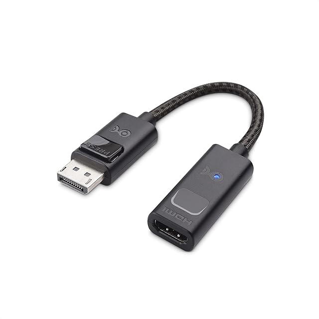 Cable Matters 8K DisplayPort 1.4 to HDMI Adapter with 4K@120Hz or 8K@60hz, Unidirectional (DP 1.4) Display Port to HDMI port 8K Cable Adapter in Black, Support for RTX 3080/3090, RX 6800/6900 and More
